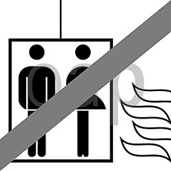 Aufzug im Brandfall nicht benutzen