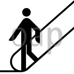 Rolltreppe n. unten