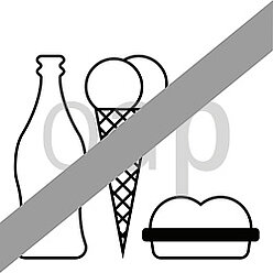 Essen und Trinken verboten